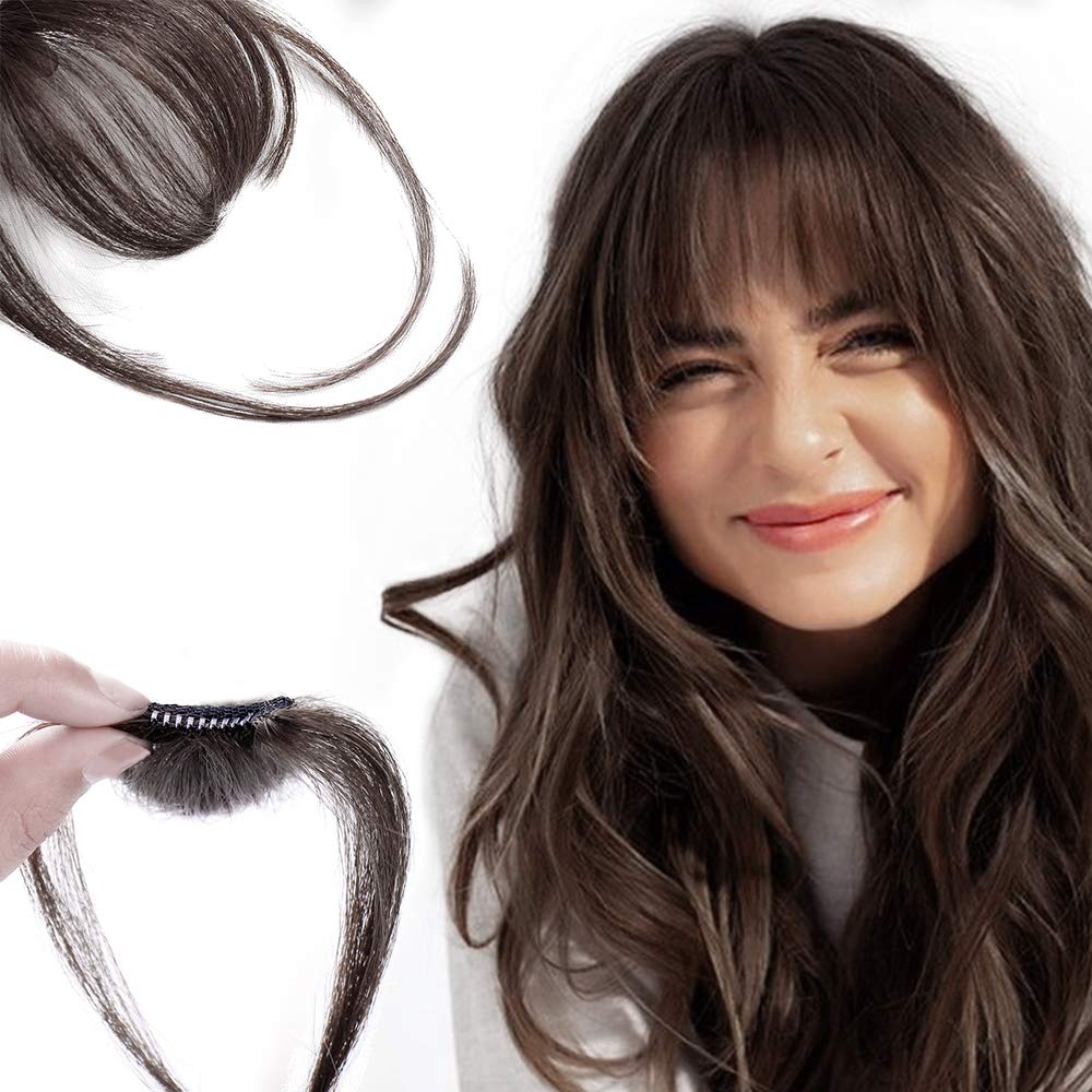 💜LAST DAY - BUY 1 GET 1 FREE💜Clip In Bangs 100% Human Hair Extensions Air Bangs
