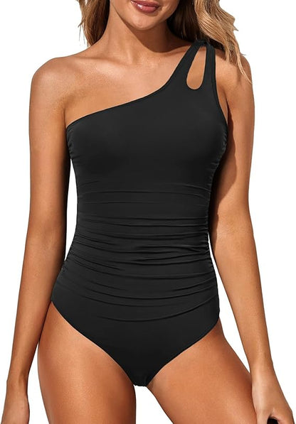 💖LAST DAY SPECIAL PRICE: ￡13.99!!💖Women's Cutout One Shoulder One Piece Swimsuit👙