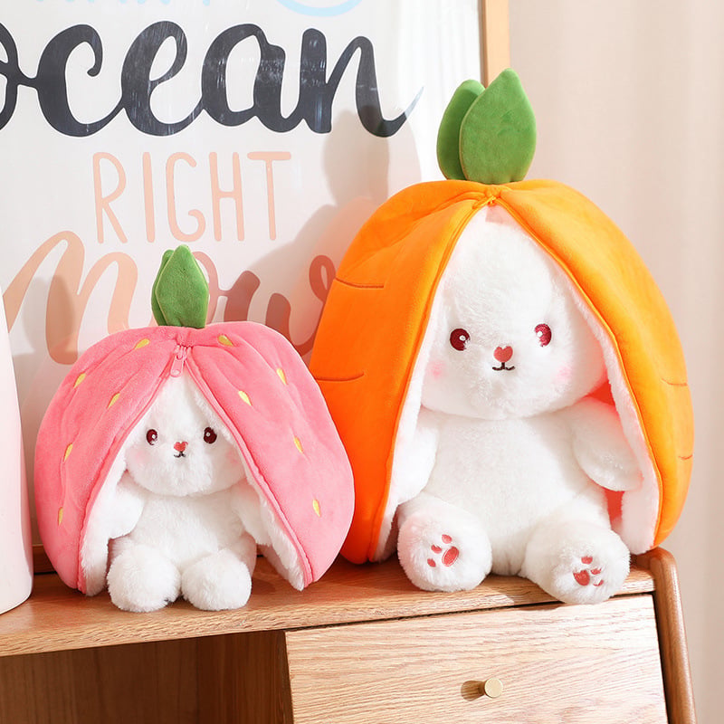 🍓 LAST DAY PROMOTION - 50%OFF🍓Strawberry Bunny Transformed into Little Rabbit🎀 Fruit Doll Plush Toy🐰