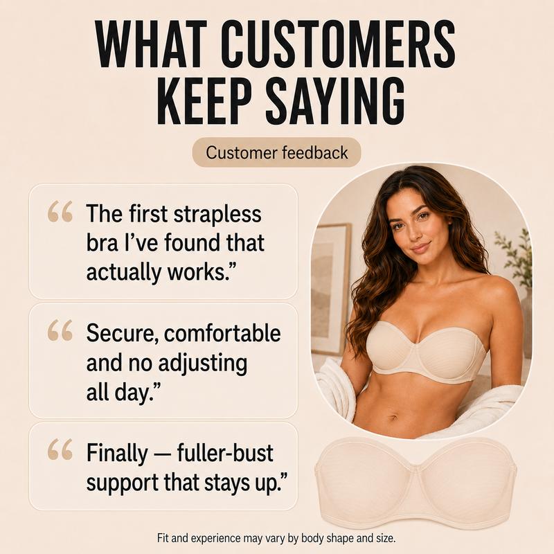 💜Women's Convertible Strapless Minimiser Bandeau Bra Underwire Unlined for Large Bust