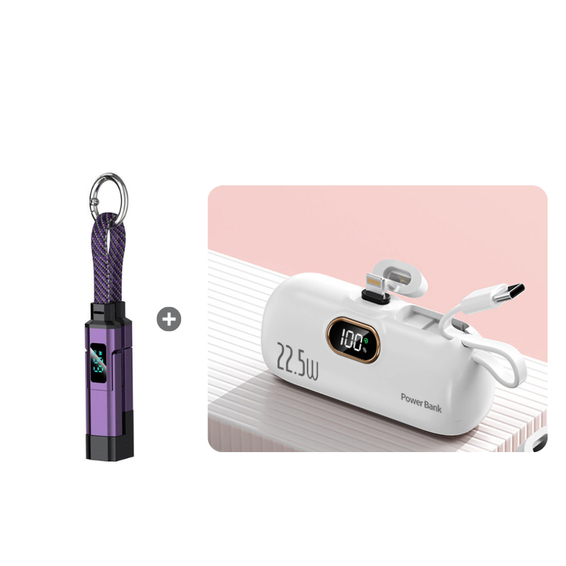 🔥4-in-1 Digital Display Keychain Charging Cable