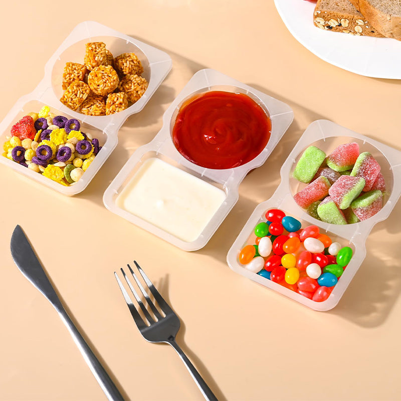 🔥LAST DAY PROMOTION - 50%OFF🔥Double Compartment Snack Containers With Lids