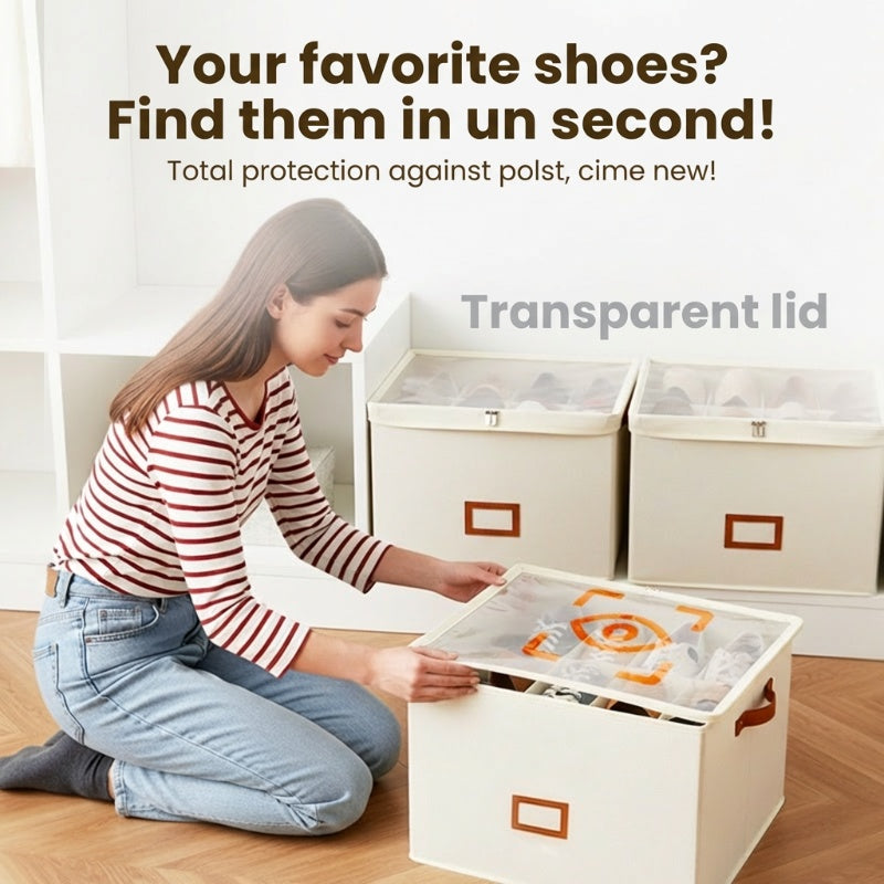 ⏰🔥LIMITED TIME 50% OFF! 👟 Fabric Shoe Organizer Storage Box – Foldable, Large Capacity, Dustproof & Breathable for Closet & Bedroom 🧺✨ zanzzea