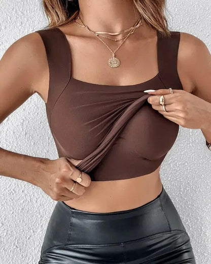 2-Piece Set💕Women’s U Neck Thermal Tank Tops with Built-In Bra