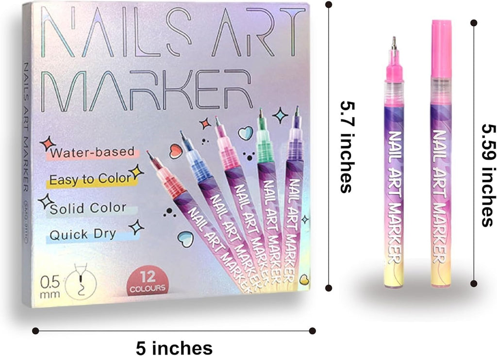 🎅Xmas Sales - 50% OFF🎄🎨12 Colors Nail Art Pens Set