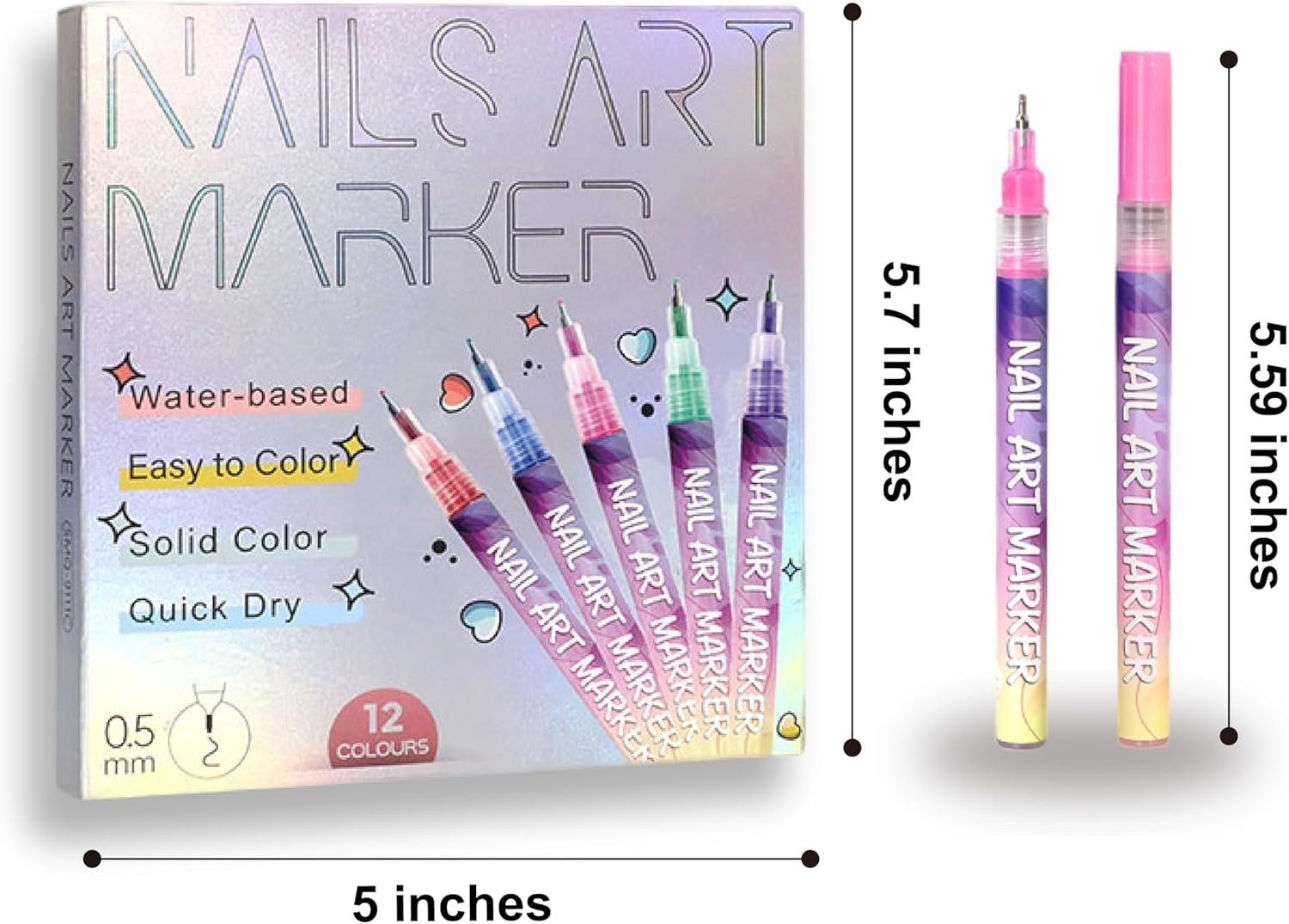 🎅Xmas Sales - 50% OFF🎄🎨12 Colors Nail Art Pens Set