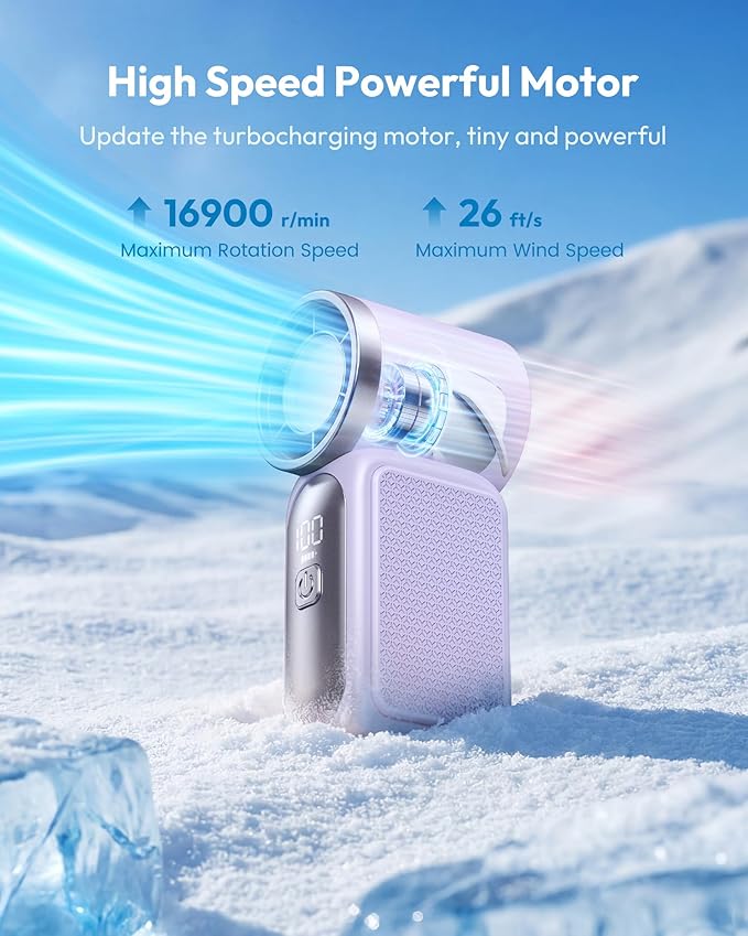 ❄️ ❄️Turbo Handheld Fan – 16900 RPM, 6 speeds, LED display