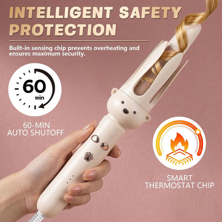 🌀Perfect Curls, Zero Burns – Auto Curling Wand with Anti-Scald Tech zanzzea