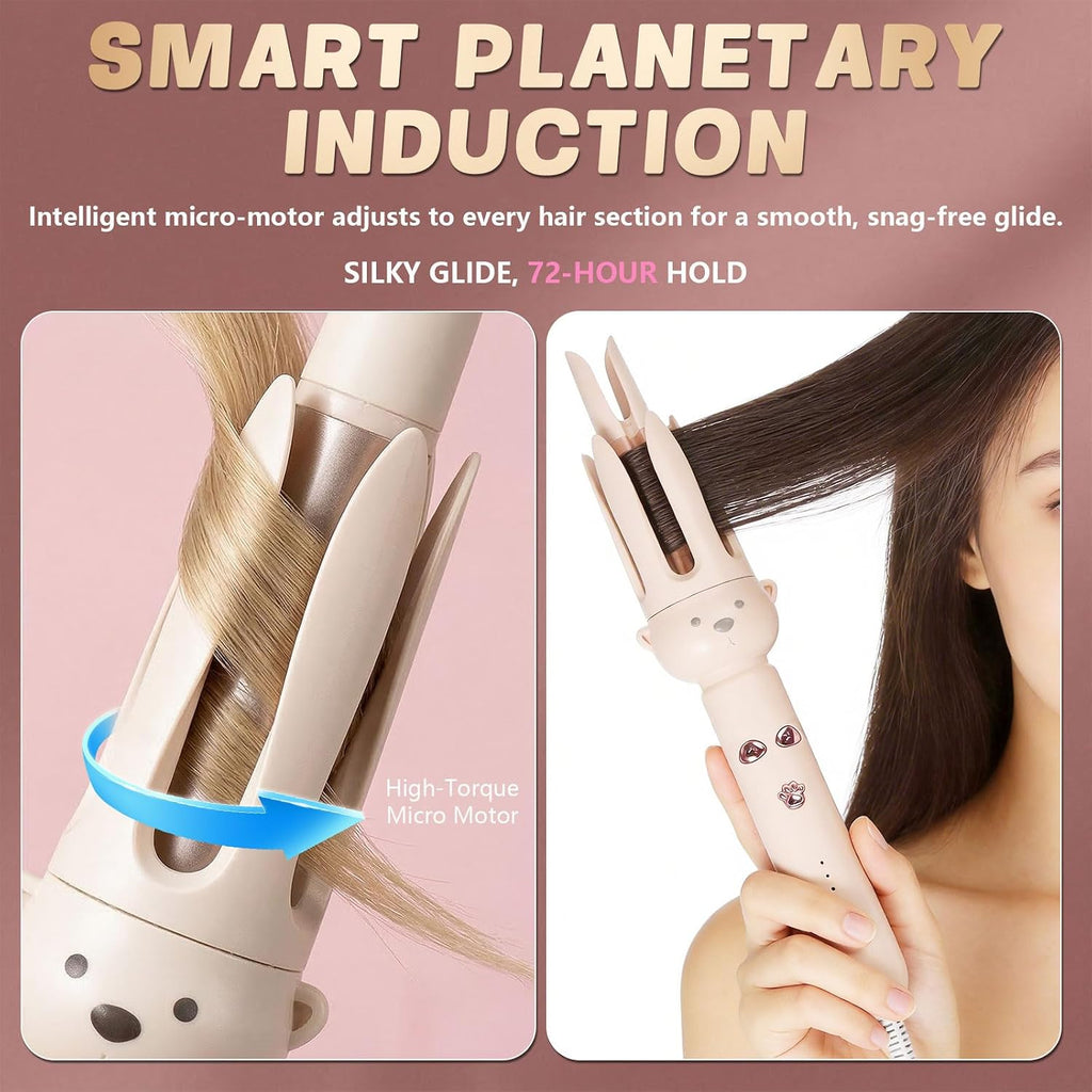 🌀Perfect Curls, Zero Burns – Auto Curling Wand with Anti-Scald Tech