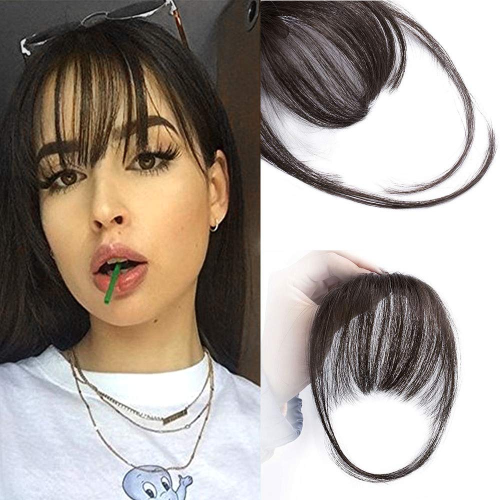 💜LAST DAY - BUY 1 GET 1 FREE💜Clip In Bangs 100% Human Hair Extensions Air Bangs