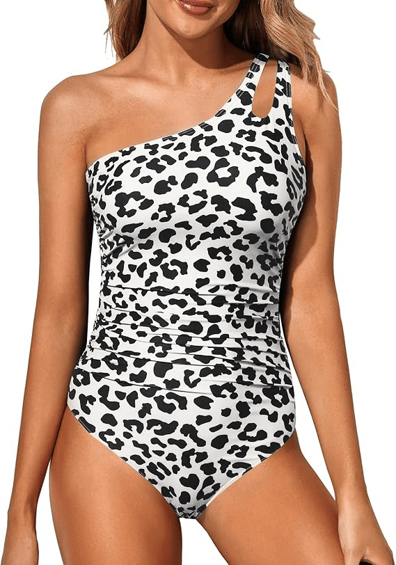 💖LAST DAY SPECIAL PRICE: ￡13.99!!💖Women's Cutout One Shoulder One Piece Swimsuit👙