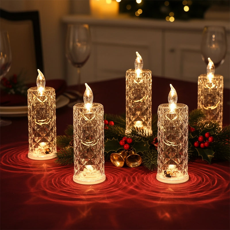 🎅Xmas Sales - 50% OFF🎄Set of 4 LED Crystal Candle Lights- Romantic Tabletop Night Lights