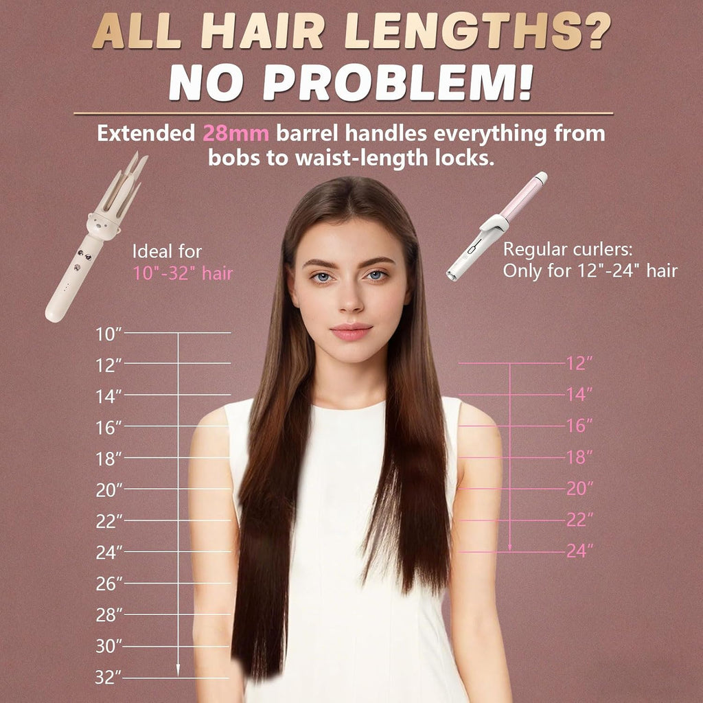 🌀Perfect Curls, Zero Burns – Auto Curling Wand with Anti-Scald Tech