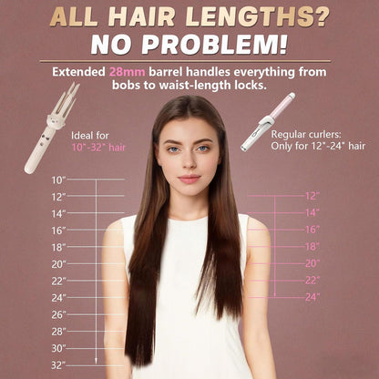 🌀Perfect Curls, Zero Burns – Auto Curling Wand with Anti-Scald Tech