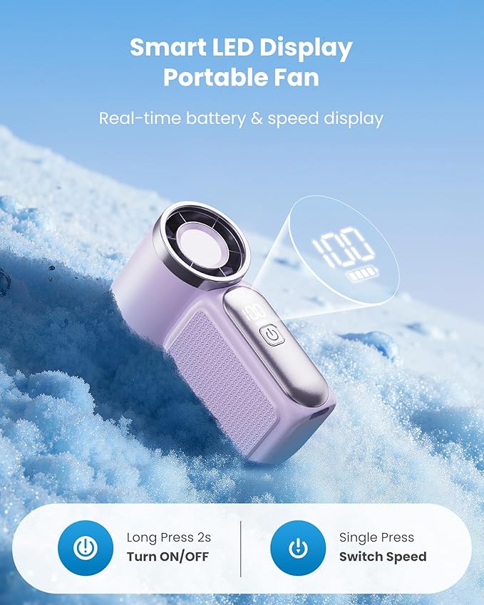 ❄️ ❄️Turbo Handheld Fan – 16900 RPM, 6 speeds, LED display