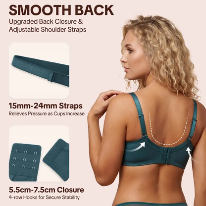 💞Enchante Floral Lace Plus Size Underwire Unlined Unpadded Minimizer Full Coverage Bra Women's Wear Comfortable Breathable Mesh Cup