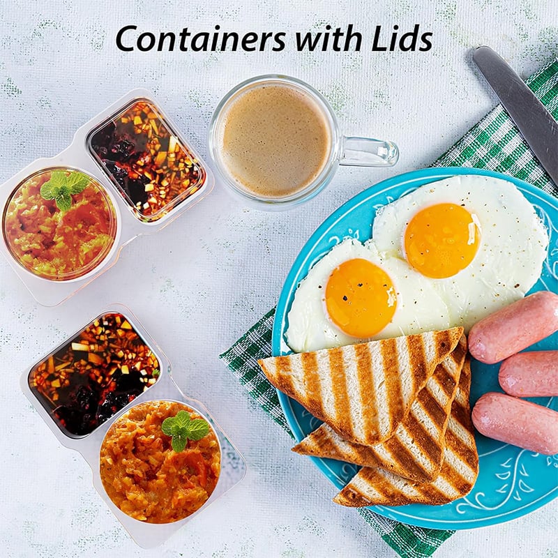 🔥LAST DAY PROMOTION - 50%OFF🔥Double Compartment Snack Containers With Lids