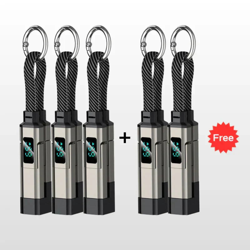 🔥4-in-1 Digital Display Keychain Charging Cable