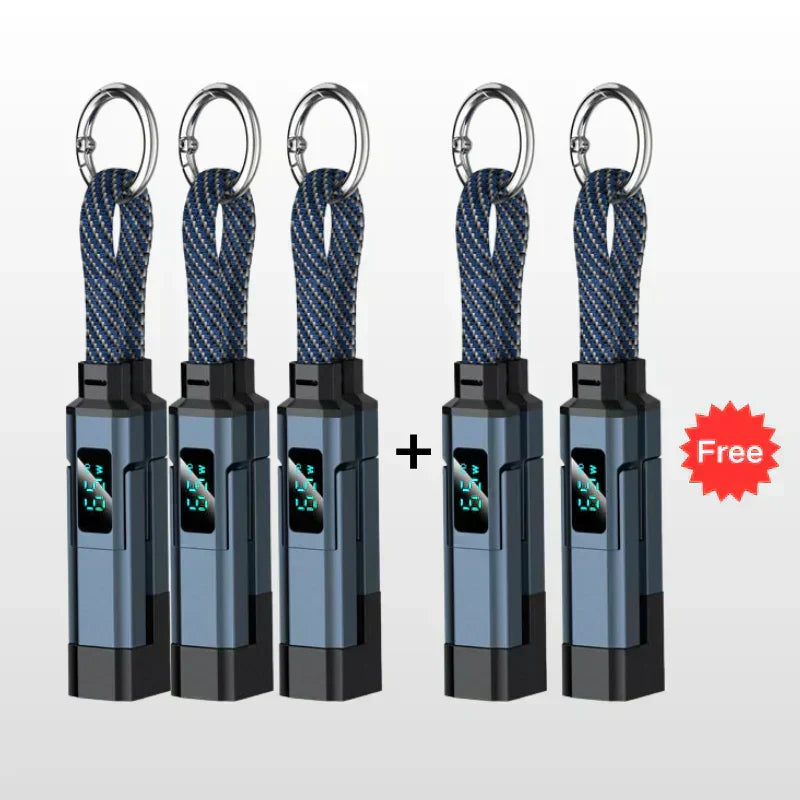 🔥4-in-1 Digital Display Keychain Charging Cable