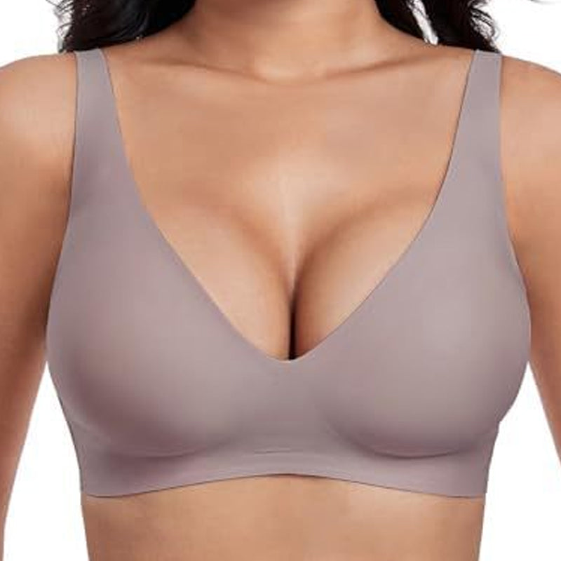 Conjunto de 2 Piezas 💕 Sujetadores inalámbricos para mujer, cómodos, tipo bralette push-up, sin costuras, escote en V profundo, ideales para el uso diario