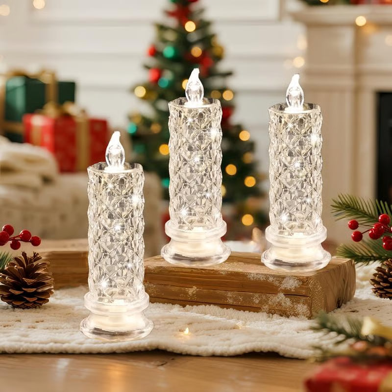 🎅Xmas Sales - 50% OFF🎄Set of 4 LED Crystal Candle Lights- Romantic Tabletop Night Lights