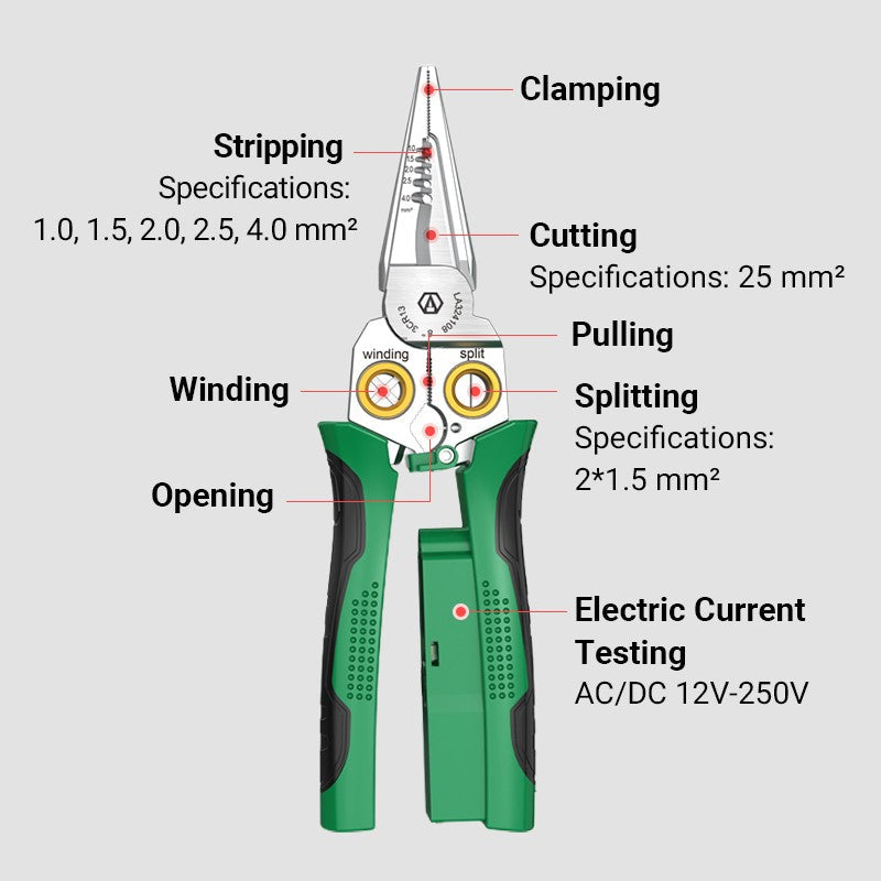 🔥LAST DAY PROMOTION - 50%OFF🔥8-in-1 Multi-Functional Wire Stripper Scissors With Electrical Test