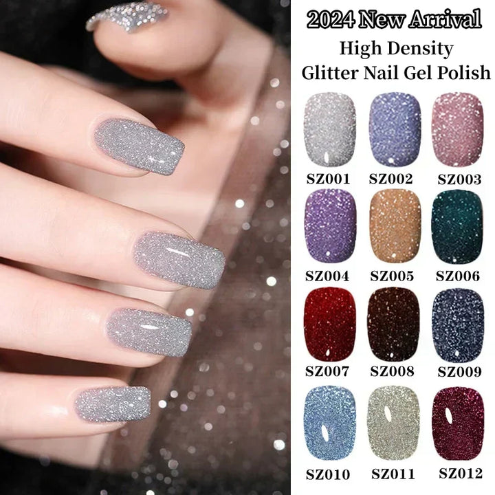 💜Last Day-Buy 1 Get 1 Free!💜High Density Glitter Nail Gel Polish💅✨