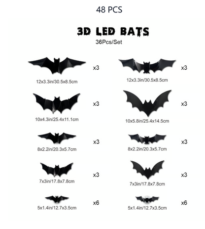 🔥Halloween Sale - 50% off 🎃3D Bat LED Wall Light Decor 🦇✨ – Easy Installation | Soft LED Glow for Living Room/Bedroom Festive Vibe