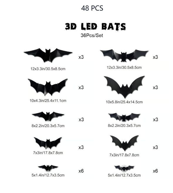 🔥Halloween Sale - 50% off 🎃3D Bat LED Wall Light Decor 🦇✨ – Easy Installation | Soft LED Glow for Living Room/Bedroom Festive Vibe