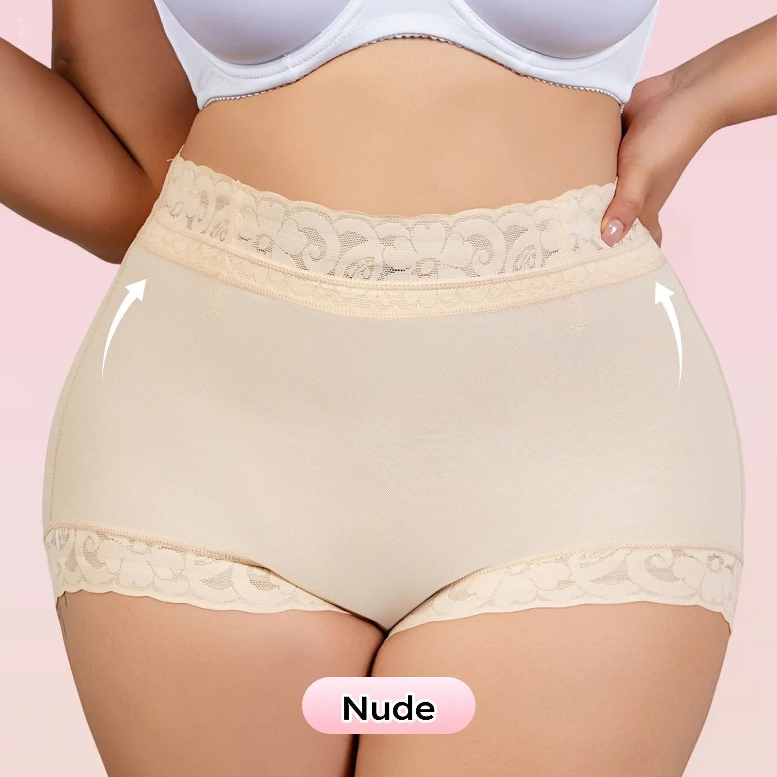 High Waist Shapewear Panty with Anti-Slip Silicone Band - Stretchy Breathable & Seamless Tummy Control Butt Lifting