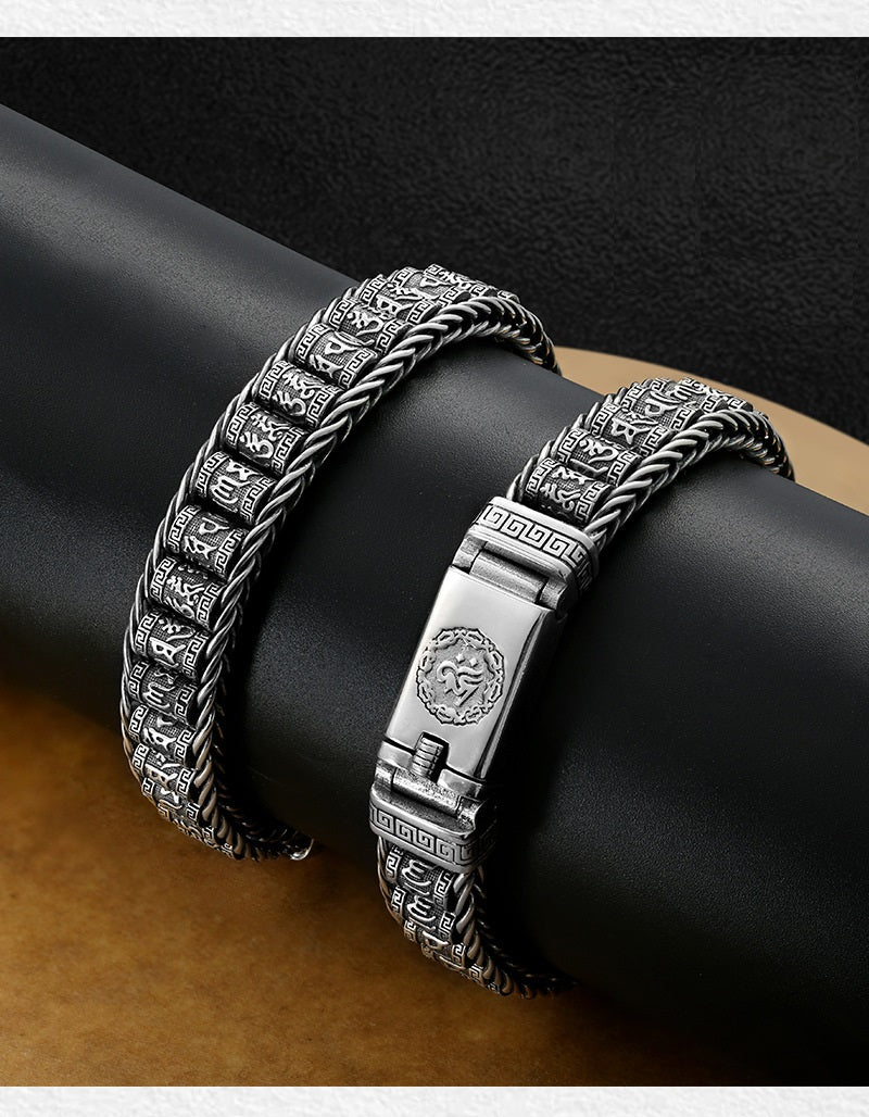 📿 Six Character Truth Prayer Wheel Bracelet – Lucky Prayer Wheel Design, Smooth Polished Surface, Lightweight Comfortable & Blessing Jewelry ✨
