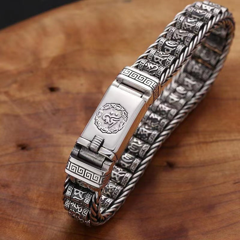 📿 Six Character Truth Prayer Wheel Bracelet – Lucky Prayer Wheel Design, Smooth Polished Surface, Lightweight Comfortable & Blessing Jewelry ✨