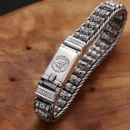 📿 Six Character Truth Prayer Wheel Bracelet – Lucky Prayer Wheel Design, Smooth Polished Surface, Lightweight Comfortable & Blessing Jewelry ✨
