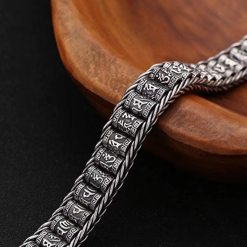 📿 Six Character Truth Prayer Wheel Bracelet – Lucky Prayer Wheel Design, Smooth Polished Surface, Lightweight Comfortable & Blessing Jewelry ✨