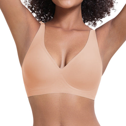 💕Jelly Wireless Womens Comfortable Wireless Bras Push Up Bralettes Seamless Tshirts Bras Deep V Everyday Bras