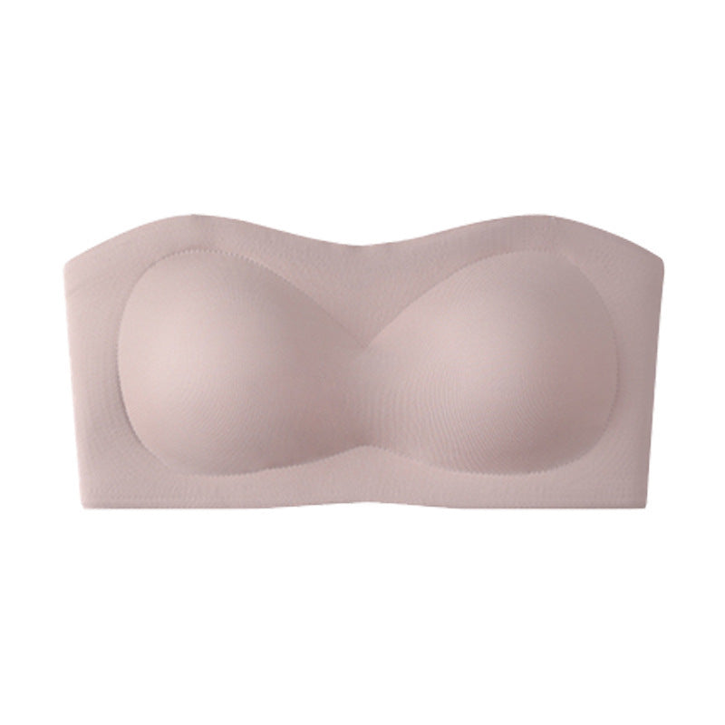 💞💞Womens Strapless Bras Push Up Bandeau Bra Non Slip Wireless Supportive Padded Bras Seamless Comfortable Tube Jelly Bra