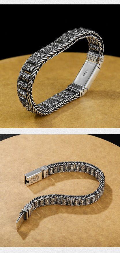 📿 Six Character Truth Prayer Wheel Bracelet – Lucky Prayer Wheel Design, Smooth Polished Surface, Lightweight Comfortable & Blessing Jewelry ✨
