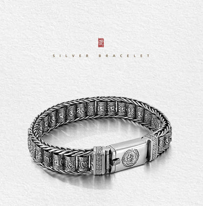 📿 Six Character Truth Prayer Wheel Bracelet – Lucky Prayer Wheel Design, Smooth Polished Surface, Lightweight Comfortable & Blessing Jewelry ✨