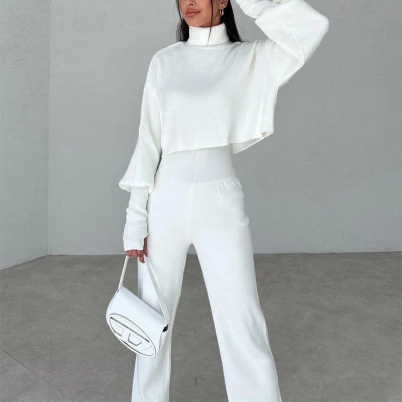 🔥Early Black Friday Sale:50% OFF🔥Women's Long-sleeve High Neck Crop Top and Pants Set