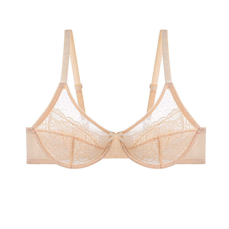 Enchante Floral Lace Plus Size Underwire Unlined Unpadded Minimizer Full Coverage Bra Women's Wear Comfortable Breathable Mesh Cup