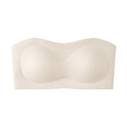 💞💞Womens Strapless Bras Push Up Bandeau Bra Non Slip Wireless Supportive Padded Bras Seamless Comfortable Tube Jelly Bra