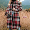 💕Women's Plaid Print Long Sleeve Warm Tweed Coat