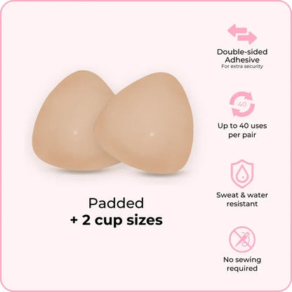 Invisible Lift - Patented Sticky Fashion Bra Inserts Prevents Nipple Slips No Sewing Required Low Cut Tops Womenswear