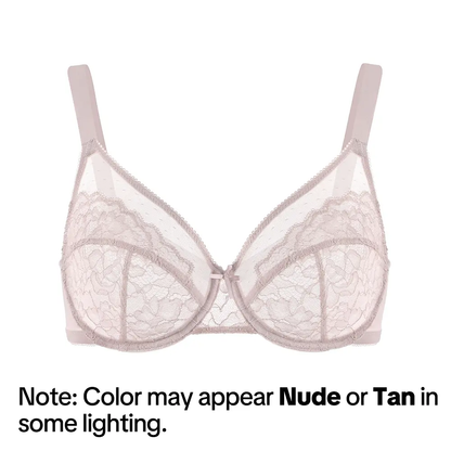 💞Enchante Floral Lace Plus Size Underwire Unlined Unpadded Minimizer Full Coverage Bra Women's Wear Comfortable Breathable Mesh Cup