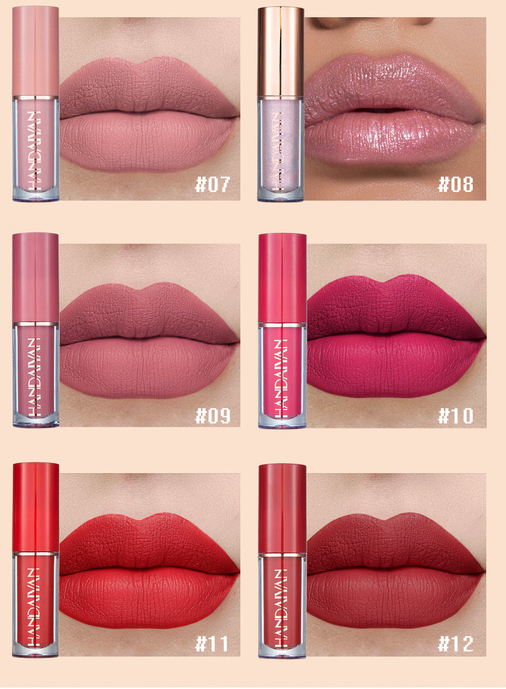 💄12-colour liquid lipstick