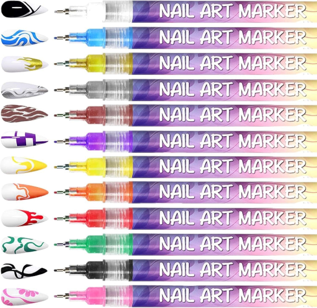 🎅Xmas Sales - 50% OFF🎄🎨12 Colors Nail Art Pens Set
