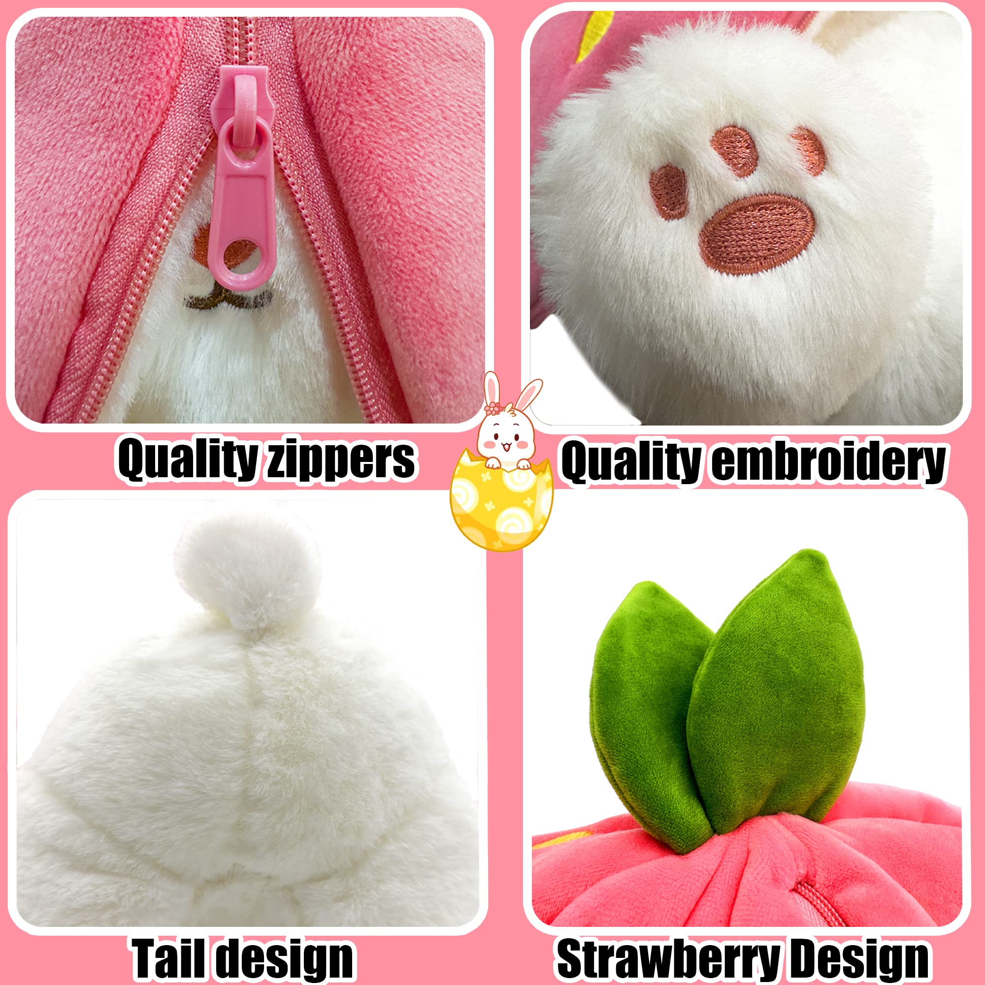 🍓 LAST DAY PROMOTION - 50%OFF🍓Strawberry Bunny Transformed into Little Rabbit🎀 Fruit Doll Plush Toy🐰
