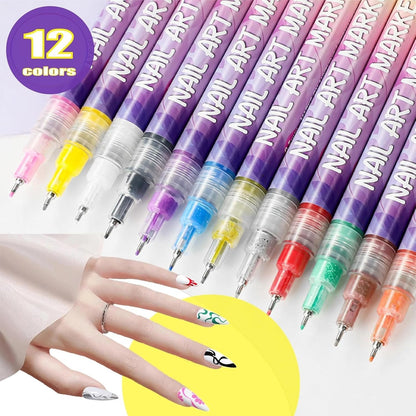 🎅Xmas Sales - 50% OFF🎄🎨12 Colors Nail Art Pens Set