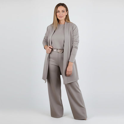✈️Free shipping worldwide⏳Time-Limited Special⏰Elegant 3-piece set including long cardigan, top and pants💞