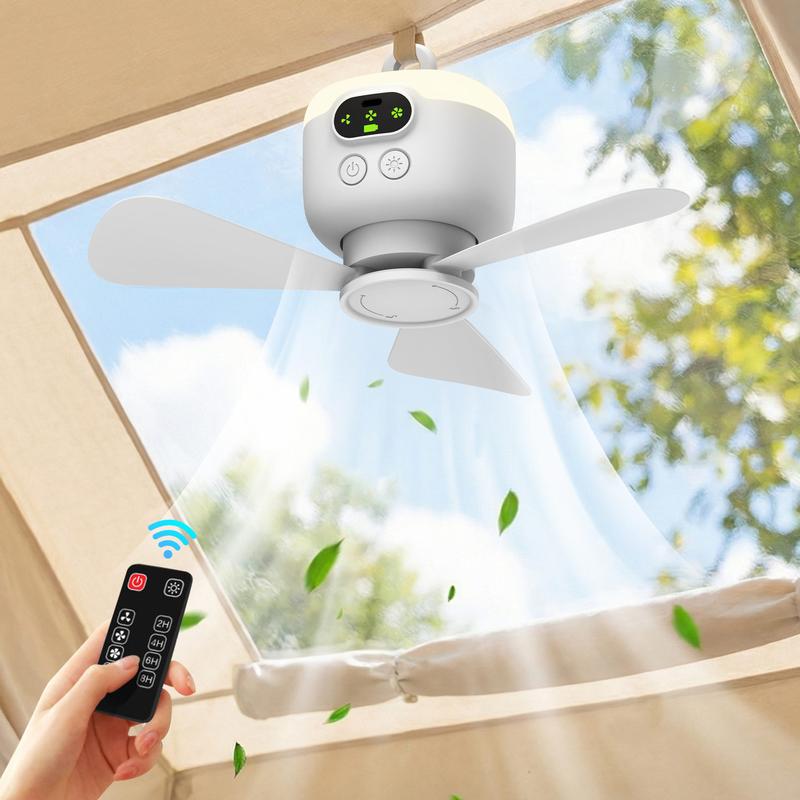 🔥 Rechargeable Ceiling Fan with LED Lights – Cool & Bright Anywhere